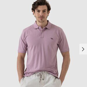 Rodd and Gunn mens short sleeve polo dusty rose color size small